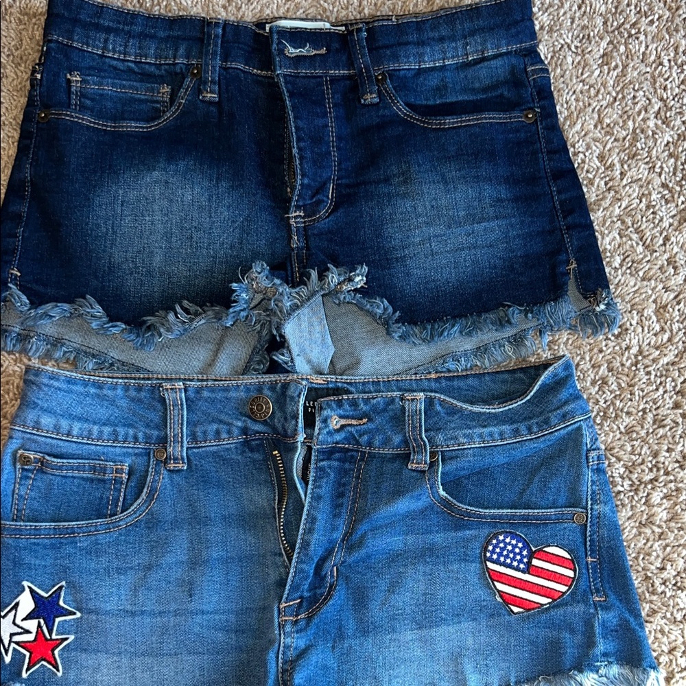2 pair denim shorts size 5